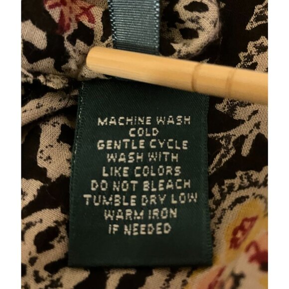 Lauren Ralph Lauren Ruffled Paisley Shirt 2X Oversized Flowy Romantic Preppy - Picture 8 of 10